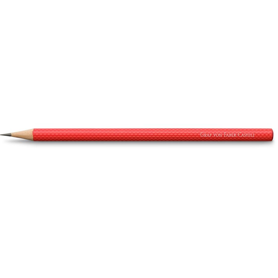 Graf-von-Faber-Castell - 3 graphite pencils Guilloche, India Red