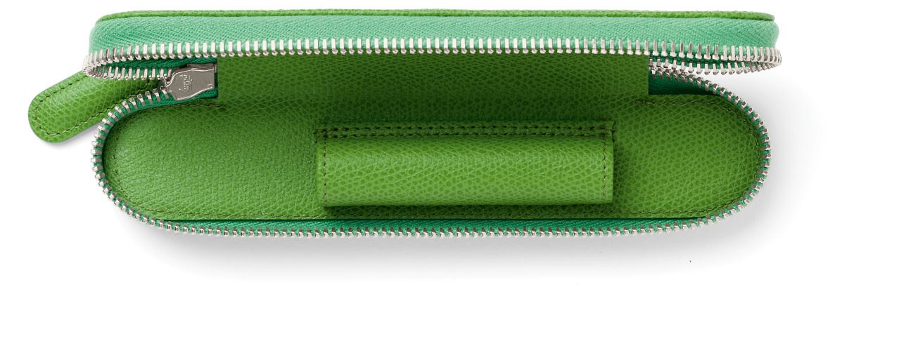 Graf-von-Faber-Castell - Standard case for 1 pen with zipper Epsom, Viper Green