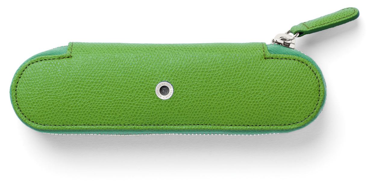 Graf-von-Faber-Castell - Standard case for 2 pens with zipper Epsom, Viper Green