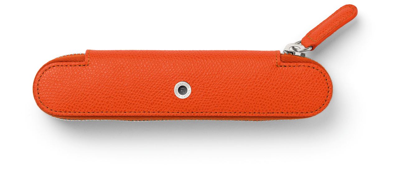 Graf-von-Faber-Castell - Standard case for 1 pen with zipper Epsom, Burned Orange